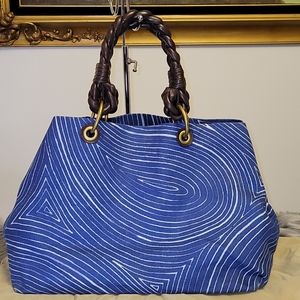 Bottega Veneta blue canvas Shopper tote bag